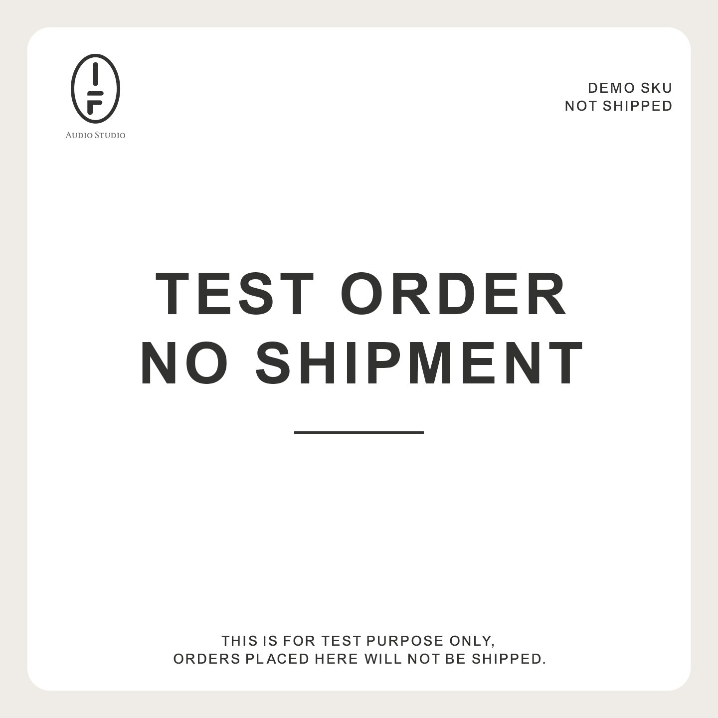 Test order, no shipment
